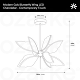 Modern Gold Butterfly Wing LED Chandelier- Contemporary Touch