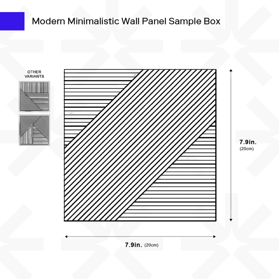 Boîte d'échantillons de panneaux muraux minimalistes modernes (3 pièces)