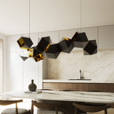 Lustre nordique moderne de luxe en fer forgé noir, pendentifs rétro