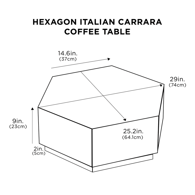 Hexagon Italian Carrara Coffee Table