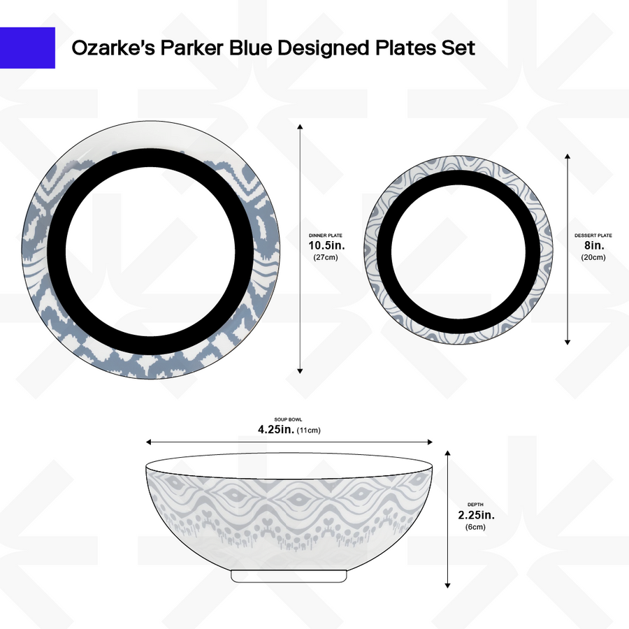 Ensemble d'assiettes conçues par Parker Blue d'Ozarke 