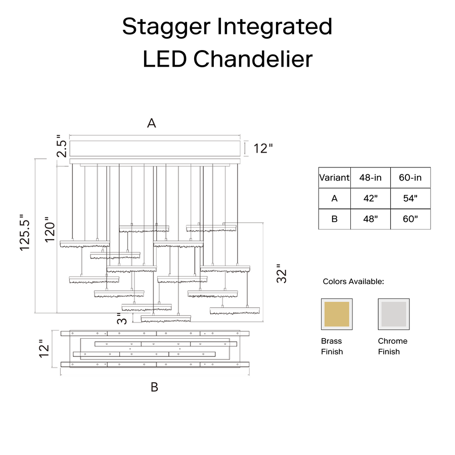 Stagger LED Chandelier