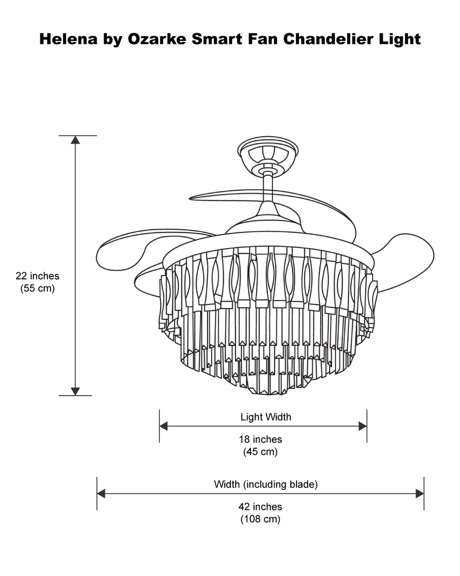 Lustre à ventilateur intelligent Helena by Ozarke 
