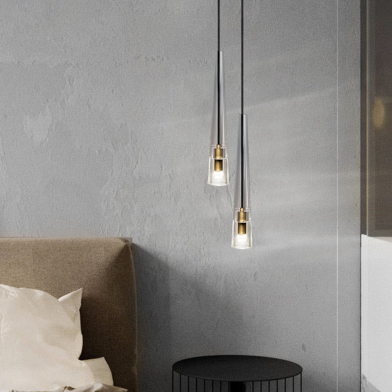 Lampe à suspension vintage minimaliste en cristal 