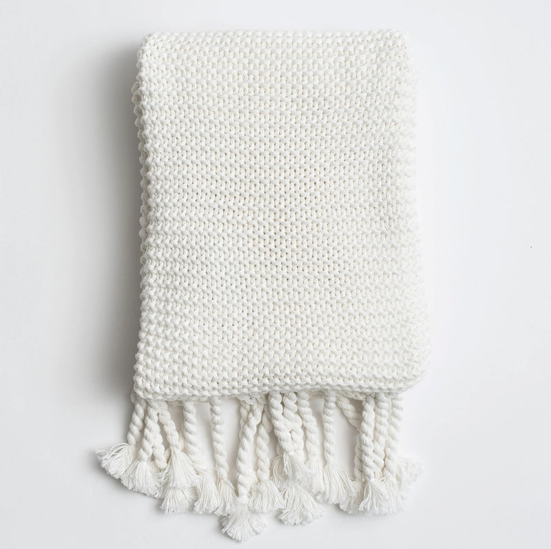 Ozarke Couverture tricotée confortable en coton biologique Extra Large 54 x 72 pouces 