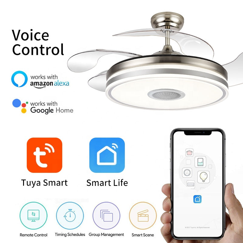 Lustre à ventilateur intelligent Luna by Ozarke 